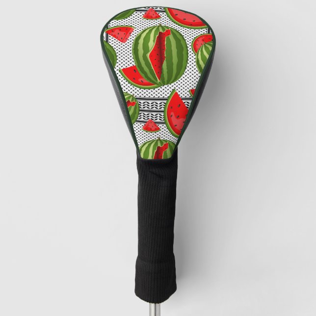 Watermelon Palestine Map Slice Golf Head Cover (Front)
