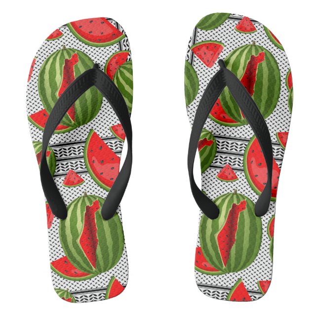 Watermelon Palestine Map Slice Jandals (Footbed)
