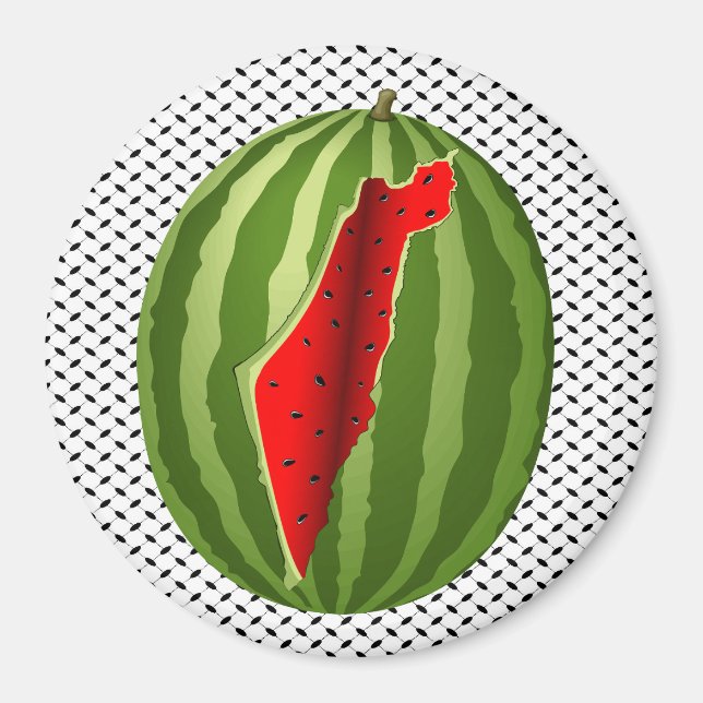 Watermelon Palestine Map Slice Magnet (Front)