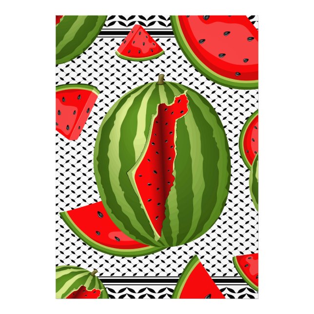 Watermelon Palestine Map Slice Photo Print (Front)
