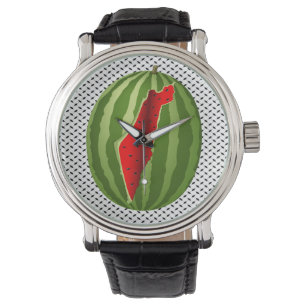 Watermelon Palestine Map Slice Watch