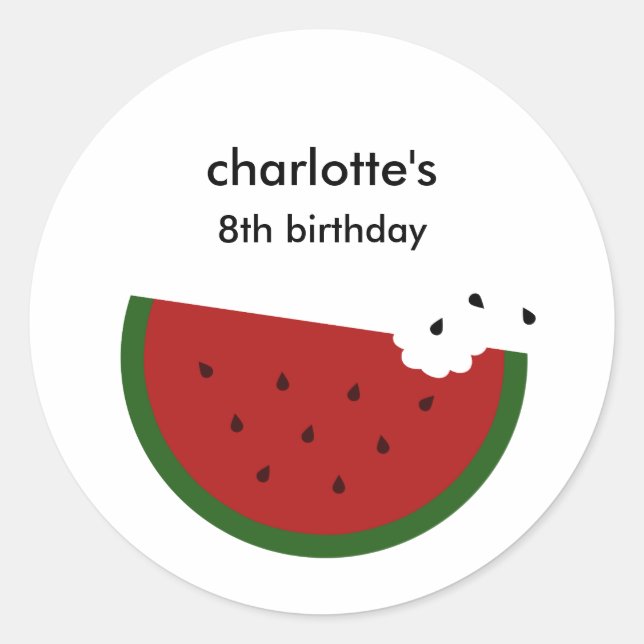 Watermelon Party Favour Sticker or Envelope Seal (Front)