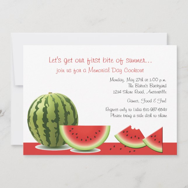 Watermelon Party Invitation (Front)