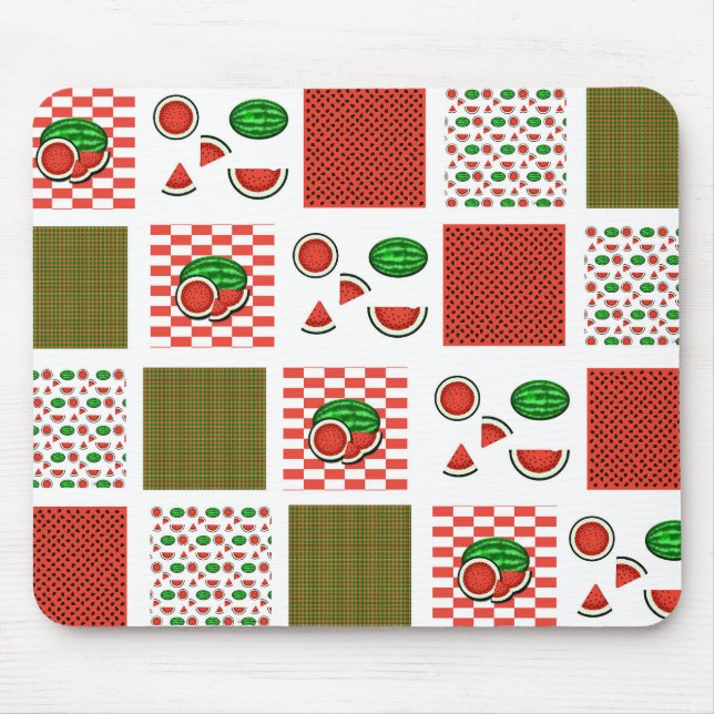 Watermelon Patchwork Mouse Pad (Front)