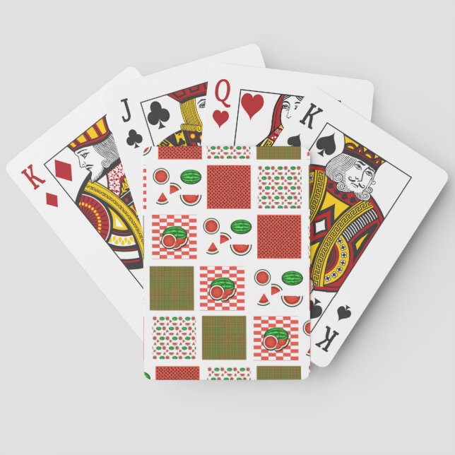 Watermelon Patchwork Playing Cards (Back)