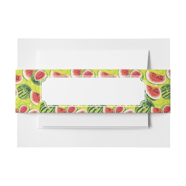 Watermelon Pattern 2 Invitation Belly Band (Front Example)