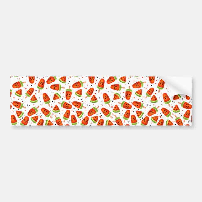 Watermelon pattern bumper sticker (Front)