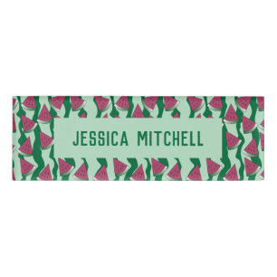 Watermelon pattern Cafeteria Worker Name Tag