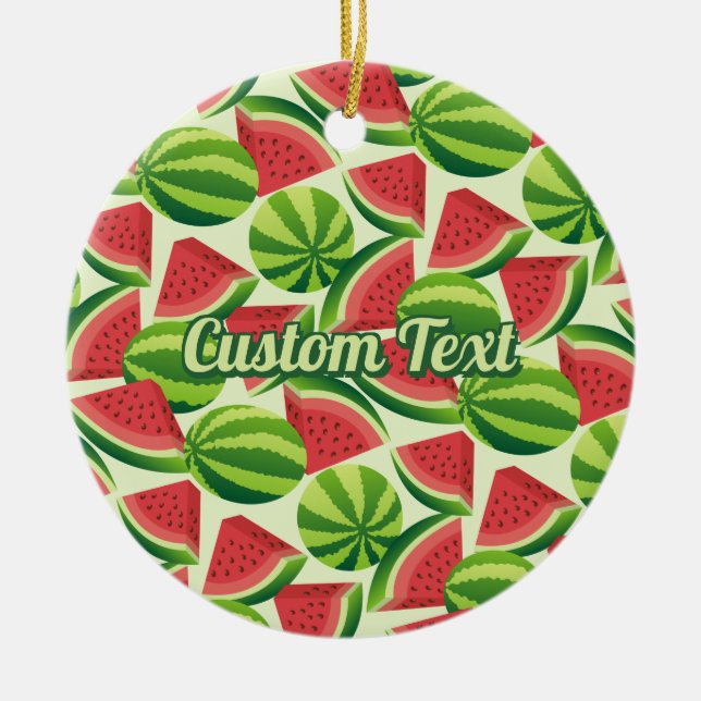 Watermelon Pattern Ceramic Tree Decoration (Front)