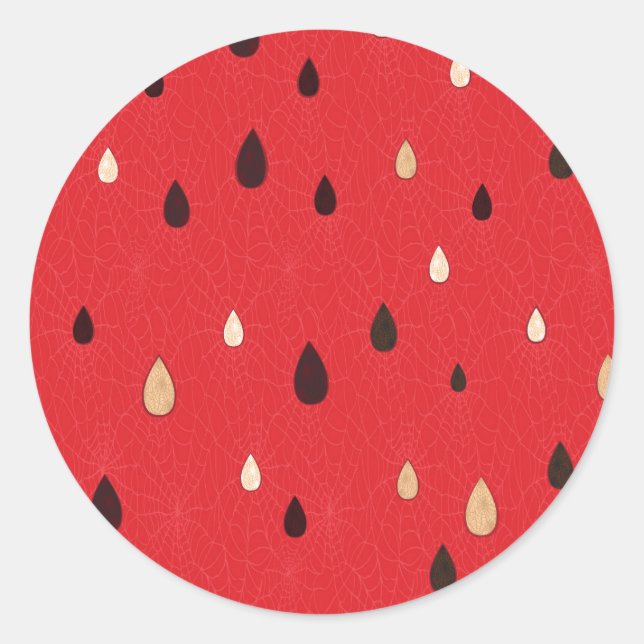 Watermelon Pattern Classic Round Sticker (Front)