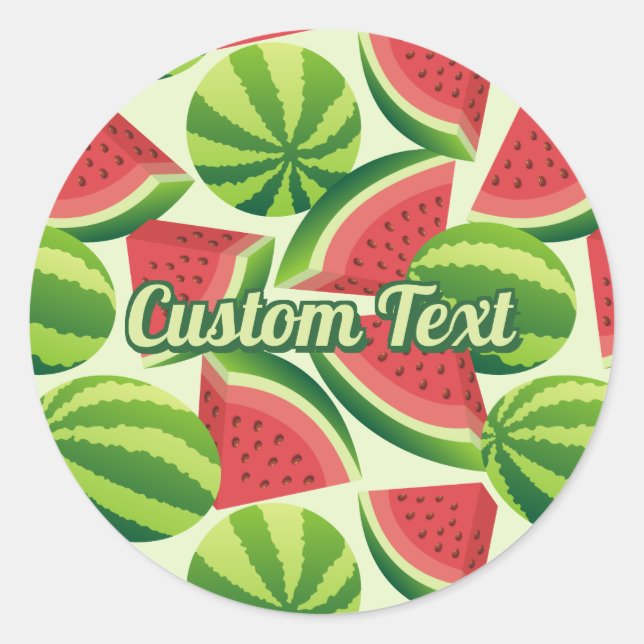 Watermelon Pattern Classic Round Sticker (Front)