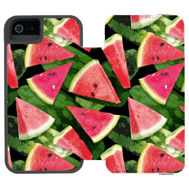 Watermelon Pattern Creation 5 Incipio iPhone Wallet Case (Folio Open)