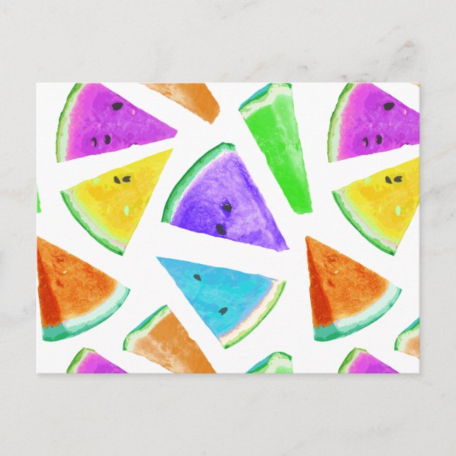 Watermelon Pattern Creation 6 Holiday Postcard (Front)