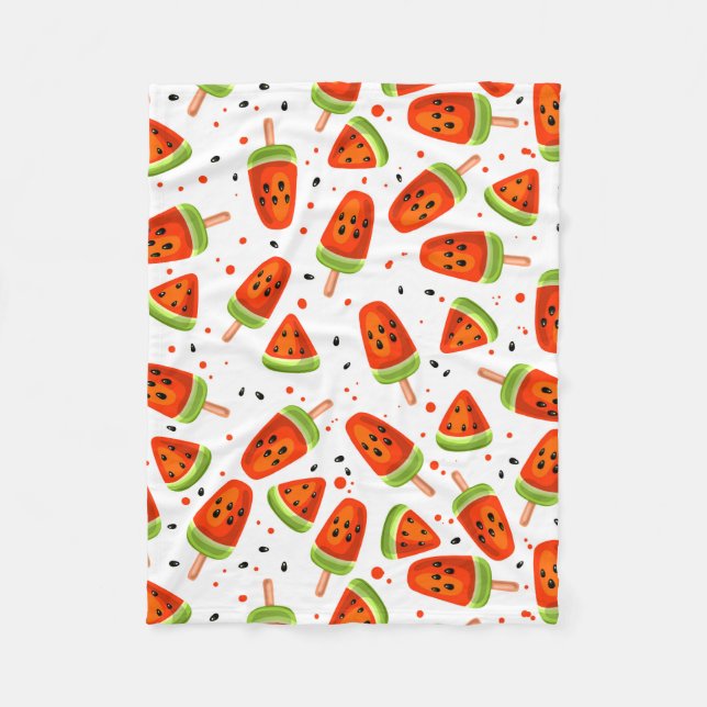 Watermelon pattern fleece blanket (Front)