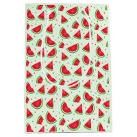 Watermelon Pattern Fruit Melon Light Green Red