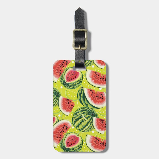 Watermelon Pattern Luggage Tag (Front Vertical)