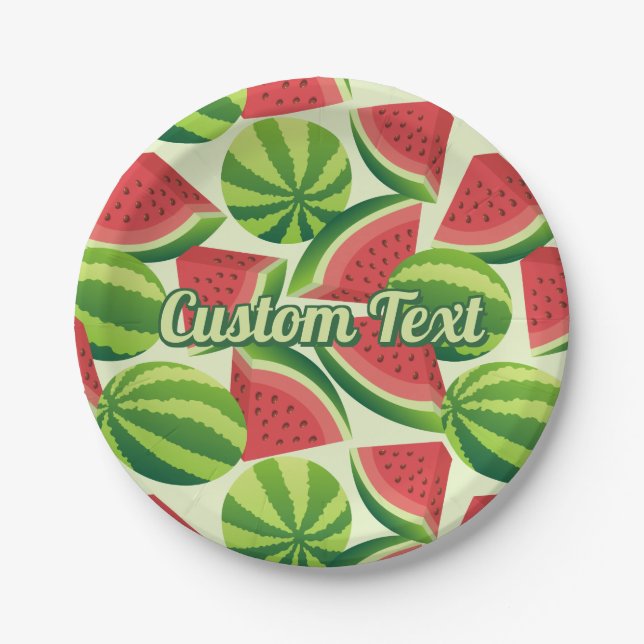 Watermelon Pattern Paper Plate (Front)