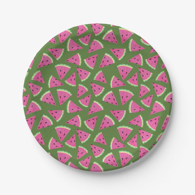 Watermelon pattern paper plate (Front)
