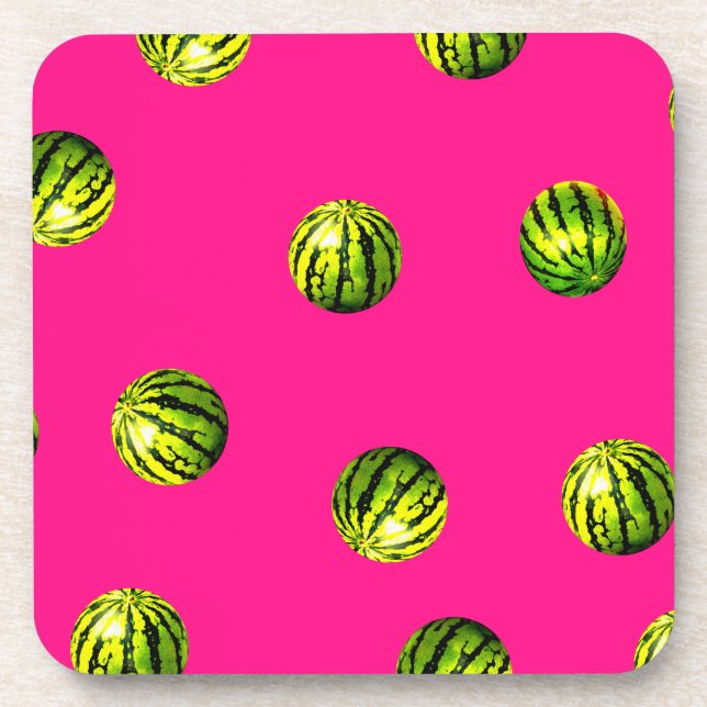 watermelon pattern pink coaster (Front)