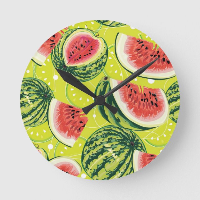 Watermelon Pattern Round Clock (Front)