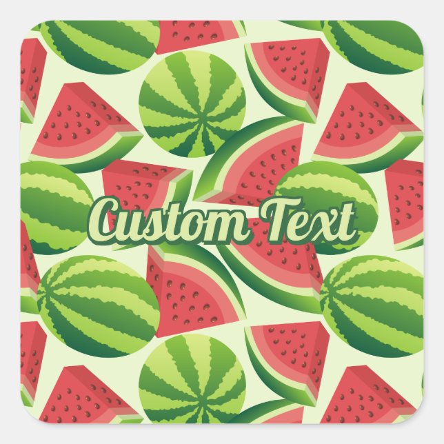 Watermelon Pattern Square Sticker (Front)