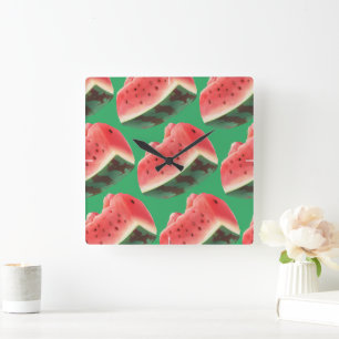 Watermelon Pattern Square Wall Clock
