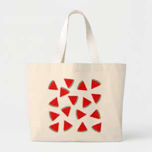 Watermelon Pattern Triangles Large Tote Bag