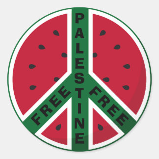 Watermelon Peace Classic Round Sticker