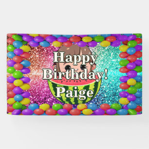 Watermelon Personalised character birthday banner