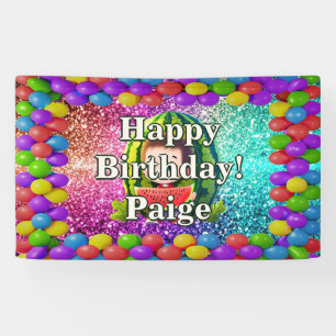 Watermelon Personalised character birthday banner