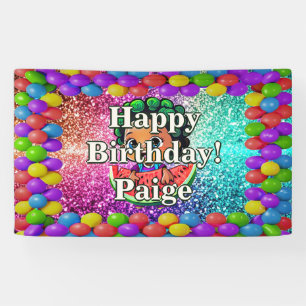 Watermelon Personalised character birthday banner
