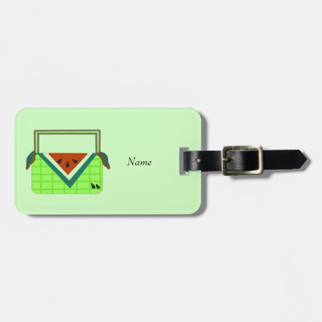 Watermelon Picnic Basket Luggage Tag (Front Horizontal)