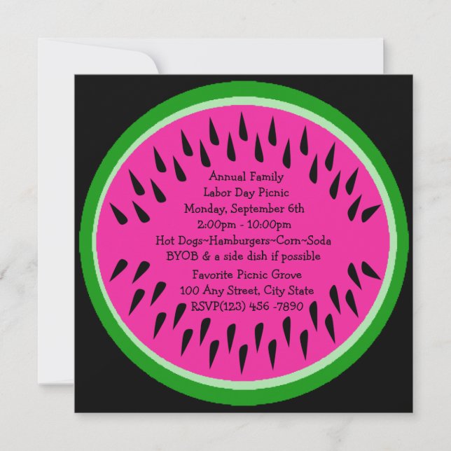 Watermelon/ Picnic Invitation (Front)