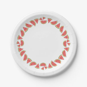 Watermelon Pieces Circle paper plate