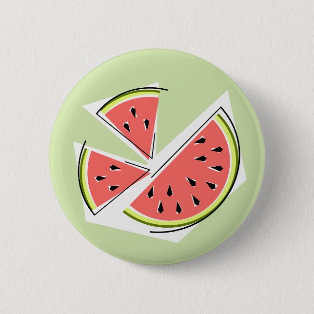 Watermelon Pieces Green button (Front)