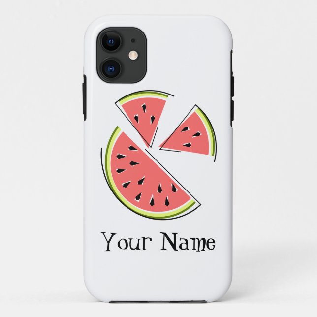 Watermelon Pieces 'Name' iPhone case (Back)