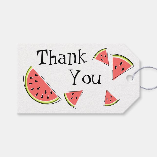 Watermelon Pieces Side Thank You gift tag (Front (Horizontal))