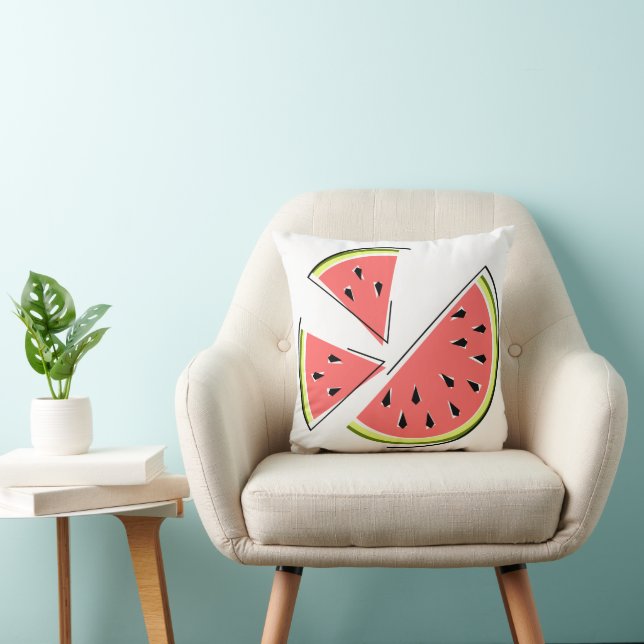 Watermelon Pieces square Cushion (Chair)