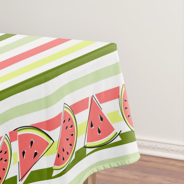 Watermelon Pieces Stripe Thin tablecloth (In Situ)