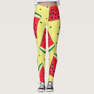 Watermelon Pieces: Summer Yellow Pattern Leggings