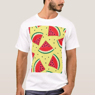 Watermelon Pieces: Summer Yellow Pattern T-Shirt