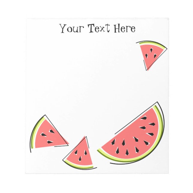 Watermelon Pieces Text Notepad (Front)