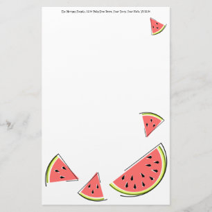 Watermelon Pieces Text Stationery