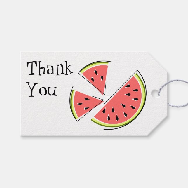 Watermelon Pieces Thank You gift tag (Front (Horizontal))