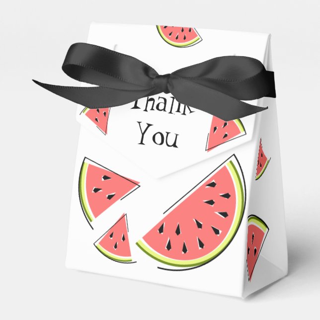 Watermelon Pieces Thank You Tent Favour Box (Front Side)