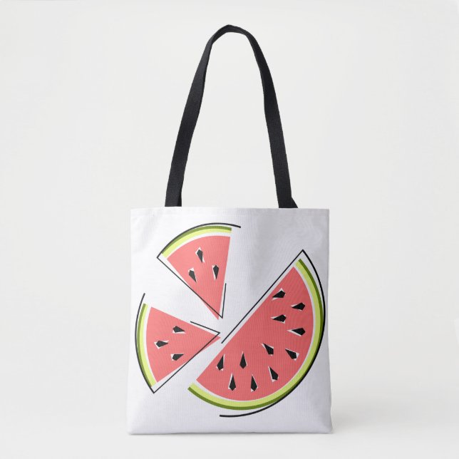 Watermelon Pieces tote bag checked back (Front)