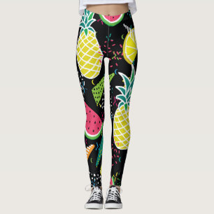 Watermelon Pineapple: Geometrical Seamless Pattern Leggings