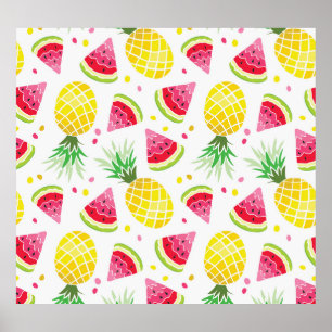 Watermelon Pineapple Summer Seamless Print