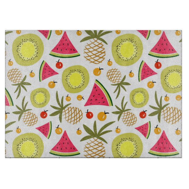 Watermelon, Pineapples Kiwi Cutting Board (Front)