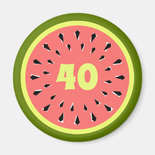 Watermelon Pink Age 40 Magnet
